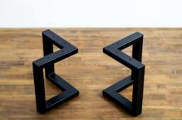 "Metal Bench Legs, 16"" H X W Bracket Steel Coffee Table Height 12"" - 17" - thumbnail 1