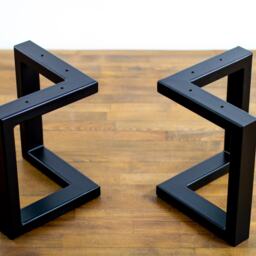 "Metal Bench Legs, 16"" H X W Bracket Steel Coffee Table Height 12"" - 17" - thumbnail 2