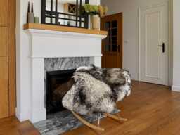 "Big Sheepskin Black Mouflon Throw Genuine Leather Sheep Skin Decorative Rug 50"" X 30"