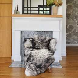 "Big Sheepskin Black Mouflon Throw Genuine Leather Sheep Skin Decorative Rug 50"" X 30" - thumbnail 2