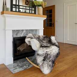 "Big Sheepskin Black Mouflon Throw Genuine Leather Sheep Skin Decorative Rug 50"" X 30" - thumbnail 3