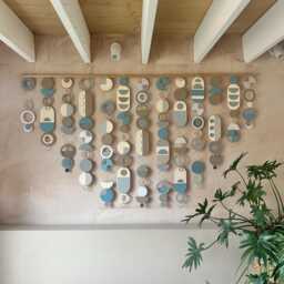 Cool Tones Large Wall Art - Coastal Decor Blue Covering Over Sofa - thumbnail 1