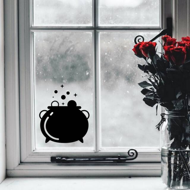 Cauldron Window Sticker Halloween Decal Home Decor Decoration Shop Vinyl - image 1