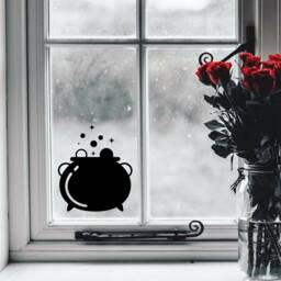 Cauldron Window Sticker Halloween Decal Home Decor Decoration Shop Vinyl - thumbnail 1