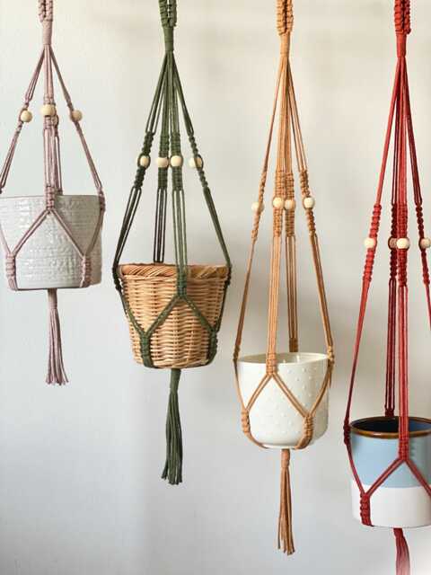 Plant Hanger With Tassel Indoor, Hanging Wall Planter, Macrame Ceiling Hanging, Lover Gifts, Eco Friendly Bead Flower Pot Holder - image 1