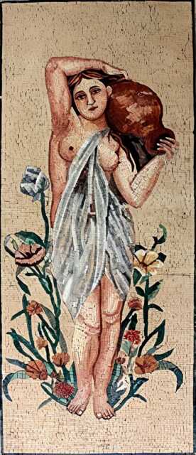 Woman Carrying A Jar Mosaic Mural Art