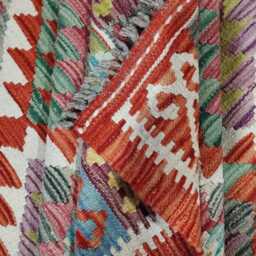 Kilim Rug Classic, Handmade Artisan Afghan Turkish, Scandinavian, Navajo, Bohemian Flatweave, Natural Wool 205x162 cm - thumbnail 4