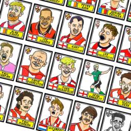 Lincoln City - No Score Draws Imps Edition A3 Print Of 36 Hand-Drawn Wonky Panini-style Doodles Of Various Lcfc Legends & Cult Herroes - thumbnail 3