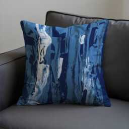 Blue Abstract Cushion Cover, Modern Marble Effect Pillowcase, Decorative Throw Pillow Cover For Sofa Living Room Decor - thumbnail 3