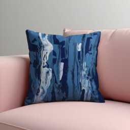 Blue Abstract Cushion Cover, Modern Marble Effect Pillowcase, Decorative Throw Pillow Cover For Sofa Living Room Decor - thumbnail 2