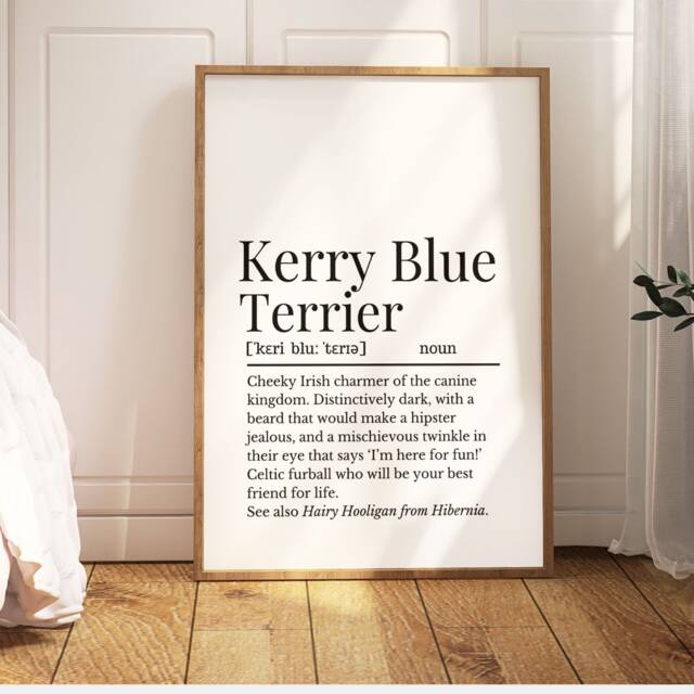 Kerry Blue Terrier Definition Print, Wall Print For Owner, Dog Owner Gift - image 1