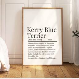 Kerry Blue Terrier Definition Print, Wall Print For Owner, Dog Owner Gift - thumbnail 1