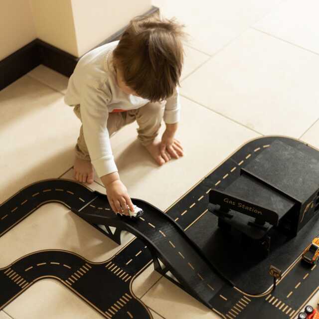 Personalized Wooden Car Track Puzzle Montessori Toy For Toddlers - image 1