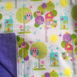 Purple Owl Handmade Baby Blanket - thumbnail 1