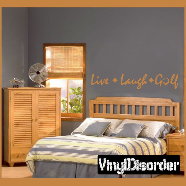 Live Laugh Golf - Vinyl Wall Decal Quotes Sticker Go001Livelaughvet - image 1