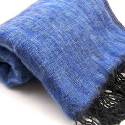 Yak Wool Blanket Blue Throws Nepal Travel Wrap Meditation - thumbnail 3