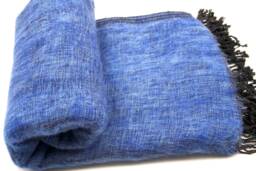 Yak Wool Blanket Blue Throws Nepal Travel Wrap Meditation