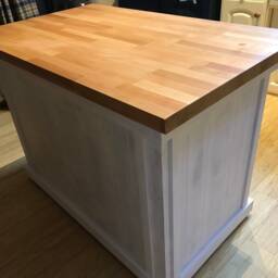 Oakdale Bespoke Oak Kitchen Island With Wine Rack Painted in Your Own Colour Choice - thumbnail 3