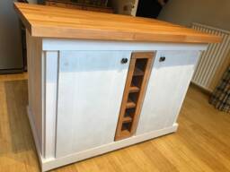 Oakdale Bespoke Oak Kitchen Island With Wine Rack Painted in Your Own Colour Choice - thumbnail 1