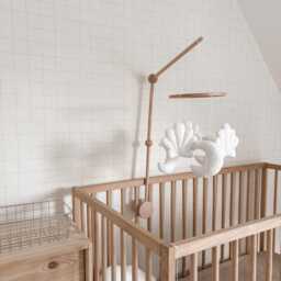 Boucle Mobile Handmade Baby Shell & Moon Nursery Decoration Neutral Decor Boucle Seashell - thumbnail 3