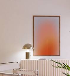 Lilac Sunset Blur Gradient Print, Pastel Aura Gradient, Apartment Decor, Preppy Room Danish Large Wall Art - thumbnail 1
