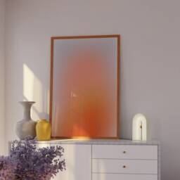 Lilac Sunset Blur Gradient Print, Pastel Aura Gradient, Apartment Decor, Preppy Room Danish Large Wall Art - thumbnail 2