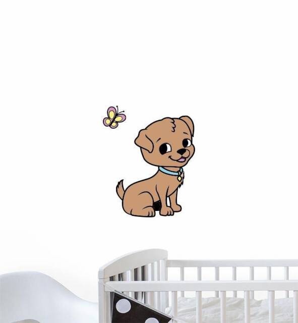 Cartoon Puppy Wall Sticker Decal - Dogs & Pets Stickers, Art, Decals, Kids Animals Decals