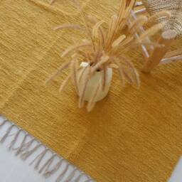 Large Yellow Rug 140x200 cm, Living Room Rug, Mustard Area Washable Sustainable Bedroom Nursery Tapis Jaune - thumbnail 3
