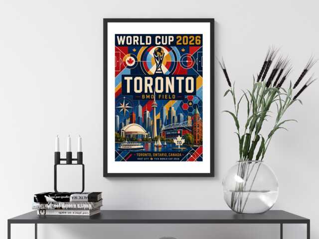 Toronto World Cup 2026 Host City - Football Print Gift Bespoke A5 A4 A3 Framed Or Unframed - image 1