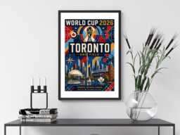 Toronto World Cup 2026 Host City - Football Print Gift Bespoke A5 A4 A3 Framed Or Unframed - thumbnail 1
