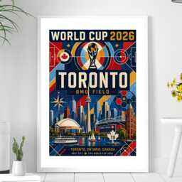 Toronto World Cup 2026 Host City - Football Print Gift Bespoke A5 A4 A3 Framed Or Unframed - thumbnail 3