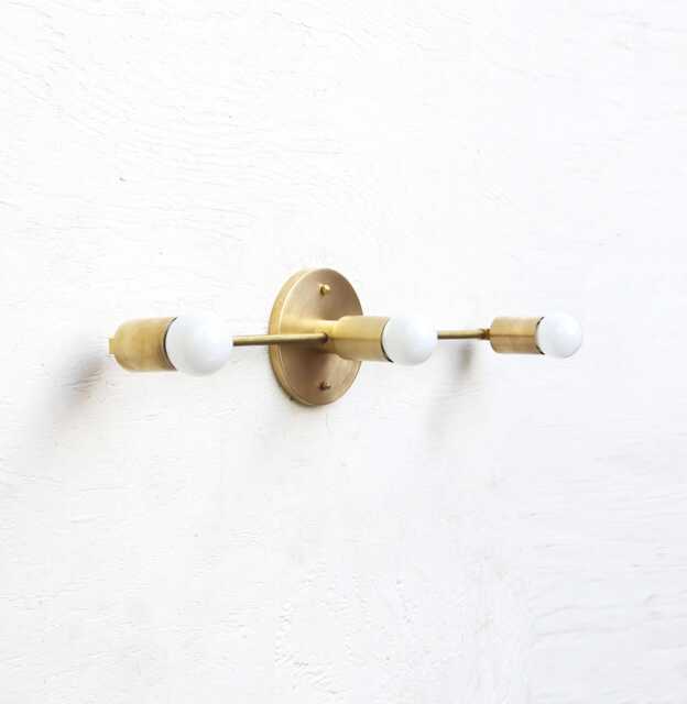 Bathroom Vanity, Vanity Fixture, Mid Century Brass Wall Sconce Light, Ul Listed No.0086 - image 1