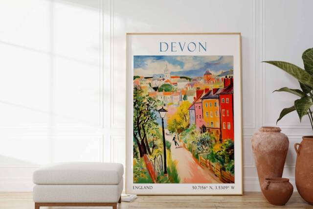 Devon Print, Poster, Wall Art, Art Artwork, Photo, Travel, Decor, Photography - image 1
