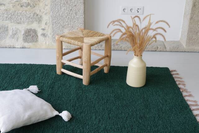 Large Handwoven Forest Green Rug 140x200cm, Living Room Rug, Area Soft Bohemian Decoration, Boho Tapis De Salon - image 1