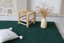 Large Handwoven Forest Green Rug 140x200cm, Living Room Rug, Area Soft Bohemian Decoration, Boho Tapis De Salon - thumbnail 1