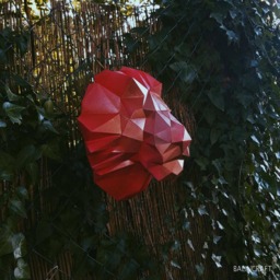 Lion Trophy - Low Poly Papercraft Kit Diy. Animal Decoration, Sculpture. 3D Paper Model For Kids & Adults. Halloween - thumbnail 4