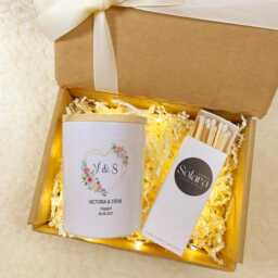 Personalised Engagement Candle Gift Set, Soy Wax, Mr & Mrs Keepsake - thumbnail 3