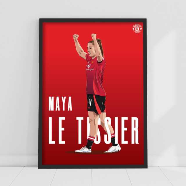 Manchester United Fc Print - Maya Le Tissier 24/25 Illustration Player Poster Football Wall Art - image 1