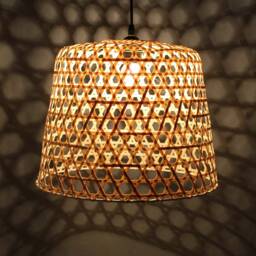 Handmade Bamboo Basket Pendant Light Rustic Decor Lamp - thumbnail 3