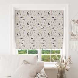 Custom Roman Blind - Emma Lawrence Winsome Whiskers Linen , Made To Measure Window Treatment