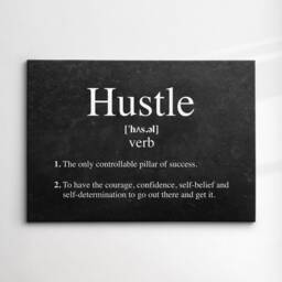 Hustle Definition Quote Entrepreneur Motivational Inspirational, Framed Canvas Wall Art Poster Print, Home Office & Room Decor, Gift Idea - thumbnail 3
