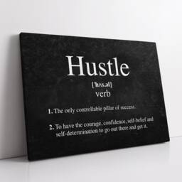 Hustle Definition Quote Entrepreneur Motivational Inspirational, Framed Canvas Wall Art Poster Print, Home Office & Room Decor, Gift Idea - thumbnail 2