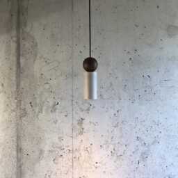 Concrete Pendant Light Modern Hanging Lamp With Wood Accent - thumbnail 4