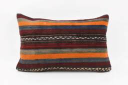Handmade Kilim Pillow Cover - 16x24 Vintage Turkish Wool Cushion - thumbnail 1