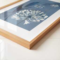 Blue Allium Print, Navy Floral Wall Art, Watercolour Flowers, Botanical Art Poster, Unframed - thumbnail 4