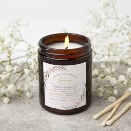 Personalised Bridesmaid Candle Gift Soy Wax Apothecary Jar, Peony Label - thumbnail 1