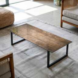 Wooden Boards Glass Table Top, Brown Modern Tabletop, Protective Top For Tables, Minimalist Tabletop - thumbnail 1