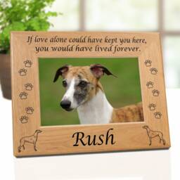Greyhound Photo Frame, Engraved Wood Gift Dog Breed Design, Choice Of 3 Remembrance Quotes, Loss Frame For Mom - thumbnail 2