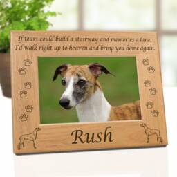 Greyhound Photo Frame, Engraved Wood Gift Dog Breed Design, Choice Of 3 Remembrance Quotes, Loss Frame For Mom - thumbnail 3