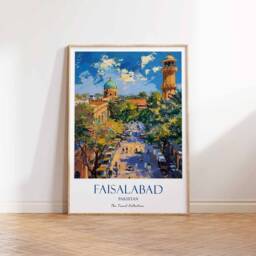 Faisalabad Print, Travel Poster, Pakistani Wall Art, Pakistan South Asia Decor, Gift, Poster - thumbnail 2